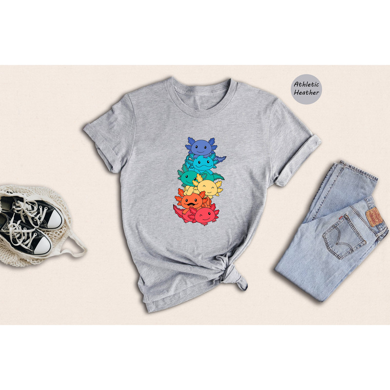 Gay Pride Axolotl T-shirt, LGBT Kawaii Axolotl Tee, Cute Anime Rainbow Gift, Gay Pride LGBTQ Shirt, Lesbian Gift - 2.jpg