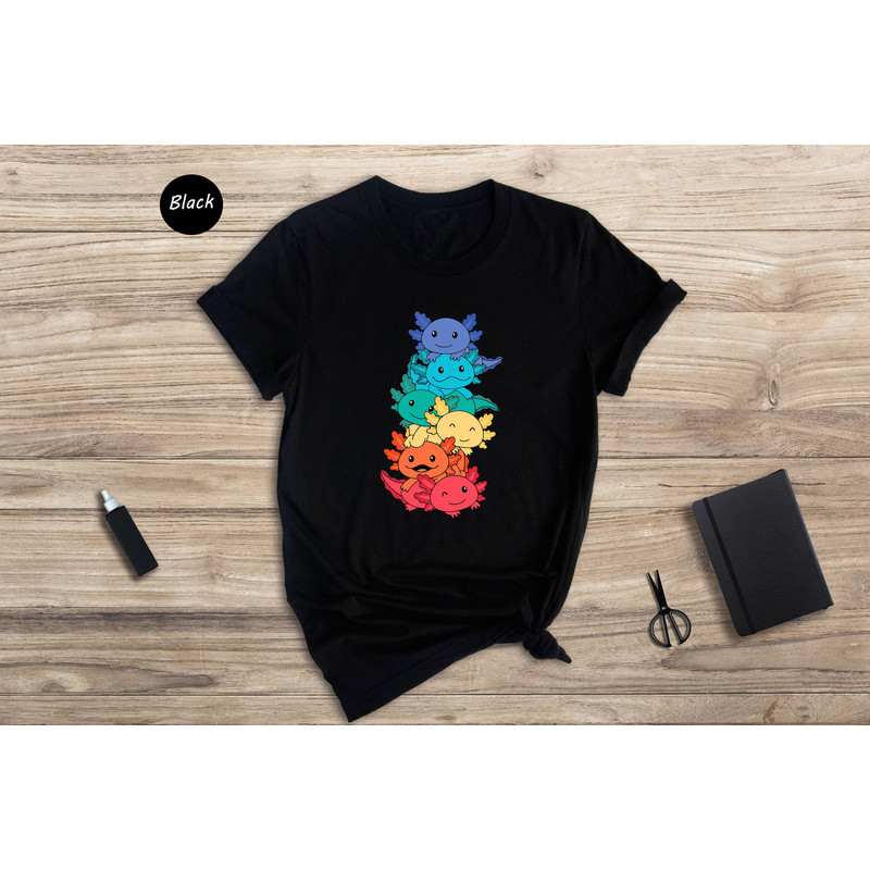 Gay Pride Axolotl T-shirt, LGBT Kawaii Axolotl Tee, Cute Anime Rainbow Gift, Gay Pride LGBTQ Shirt, Lesbian Gift - 3.jpg