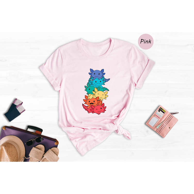 Gay Pride Axolotl T-shirt, LGBT Kawaii Axolotl Tee, Cute Anime Rainbow Gift, Gay Pride LGBTQ Shirt, Lesbian Gift - 5.jpg