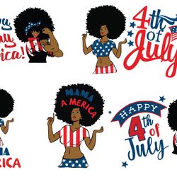 Girl 4th of July SVG Bundle, July 4th SVG, Fourth of July svg, America svg, USA Flag svg, Patriotic Digital Download
