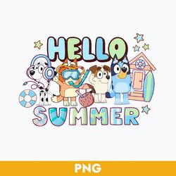 hello summer bluey png, bluey and friend png, bluey vaction png, bluey png, cartoon png file