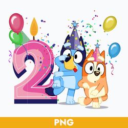2nd bluey birthday png, bluey birthday girl png, bluey png, cartoon png digital file