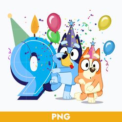 9th Bluey Birthday Png, Bluey Birthday Boy Png, Bluey Png, Cartoon Png Digital FIle