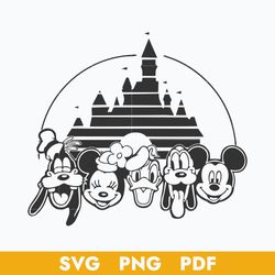 castle mickey and friends svg, mickey ans friends svg, disney svg, png dxf eps digital file