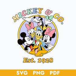 mickey & co est.1928 svg, vintage mickey & company svg, family trip svg, disney svg, png pdf digital file
