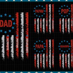 personalized 4th of july grandpa png bundle, patriotic grandpa with kid names png, american flag png, digital download