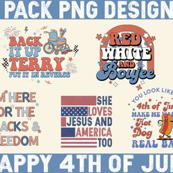 5 america 4th of july png bundle, usa png, patriotic png, america retro png, independence day png, american flag png, in