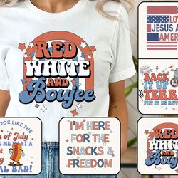 5 america 4th of july png bundle, usa png, patriotic png, america retro png, independence day png, american flag png, in