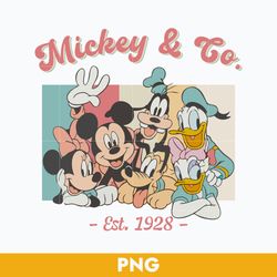 mickey and co est 1928 png, mickey and company png, mickey and friend png, disney png digital file