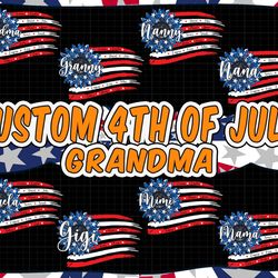 custom america flag nana/gigi/ mimi png bundle, fourth of july sunflower png, custom kid name 4th of july png, digital d