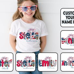 customize fourth of july kids shirt design bundle, 4th of july kids shirt png, patriotic name toddler png, instant downl