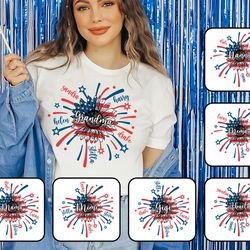 custom america nana/gigi/ abuela png bundle, fourth of july sunflower png, custom kid name independence day png, instant