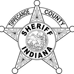 INDIANA SHERIFF BADGE TIPPECANOE COUNTY VECTOR FILE Black white vector outline or line art file