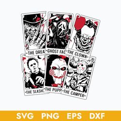 horror tarot cards svg, horror card svg, halloween horror svg, png dxf eps digital file