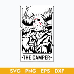 the camper horror tarot cards svg, jason voorhees card svg, halloween horror svg, png dxf eps digital file