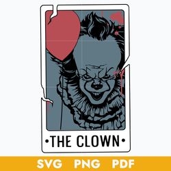 pennywise horror cards svg, horror tarot cards svg, halloween horror svg, png pdf digital file