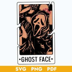ghostface horror cards svg, horror tarot cards svg, halloween horror svg, png pdf digital file