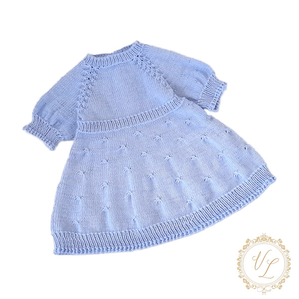 Baby Dress Knitting Pattern, Baby Shower Gift, PDF Pattern, Dress for Baby.jpg