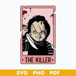 chucky horror cards svg, horror tarot cards svg, halloween horror svg, png pdf digital file