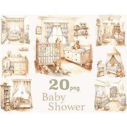 Baby Shower Graphics Collection | Nursery Room Interior PNG