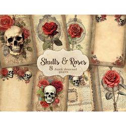 Skulls And Roses | Junk Journal Pages
