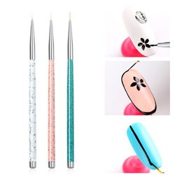 3 Pcs Nail Art Tool Set - Nail Art Pen, Dotting UV Gel Tool, and Liner Brush Set Multi-color
