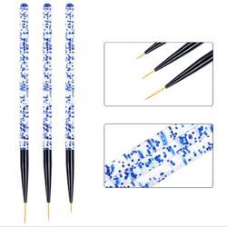 3 Pcs Nail Art Tool Set - Nail Art Pen, Dotting UV Gel Tool, and Liner Brush Set