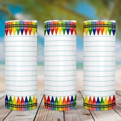 blank crayons and paper tumbler,blank crayons and paper skinny tumbler,awareness tumbler