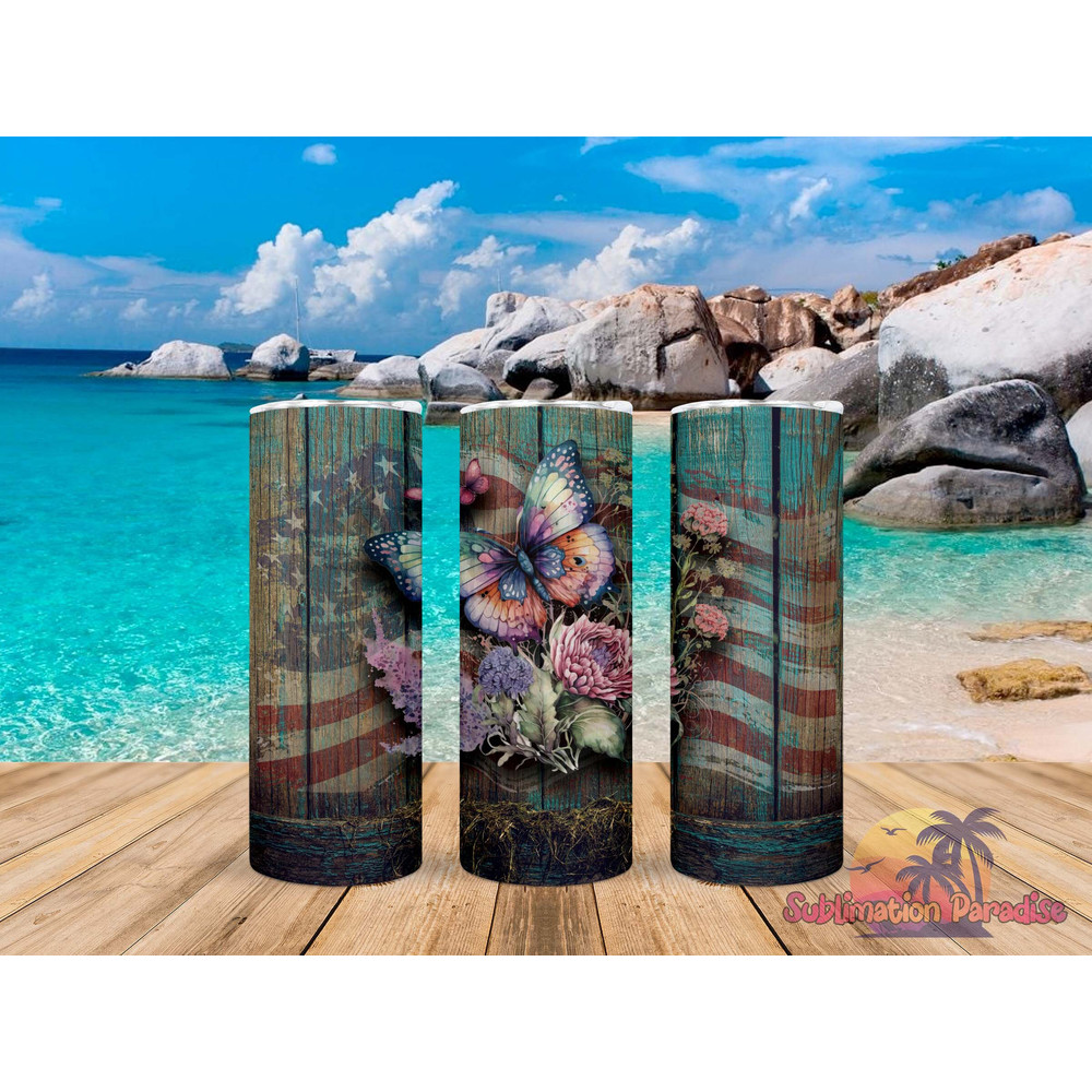 Butterfly and Flag Tumbler,Butterfly and Flag Skinny Tumbler,Awareness Tumbler.png