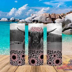 cute highland cow & sunflowers tumbler,cute highland cow & sunflowers skinny tumbler,awareness tumbler