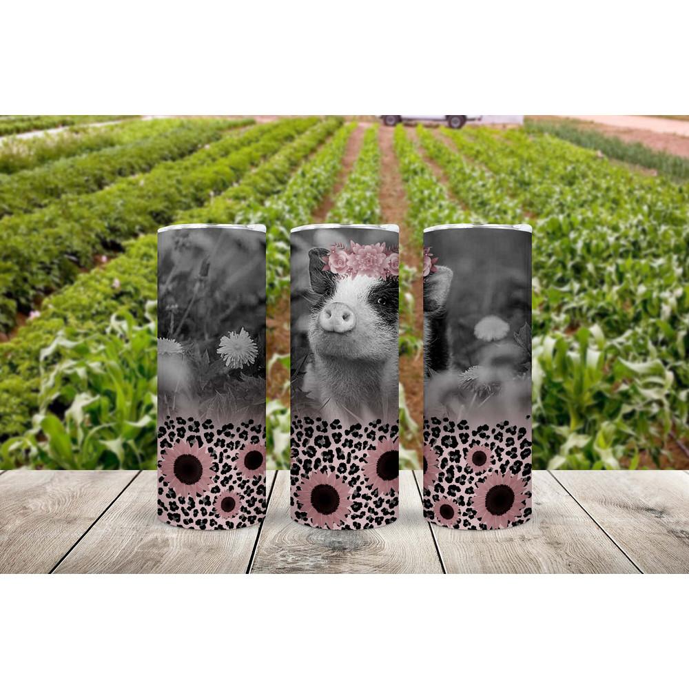 Cute Pig & Sunflowers Tumbler,Cute Pig & Sunflowers Skinny Tumbler,Awareness Tumbler.png
