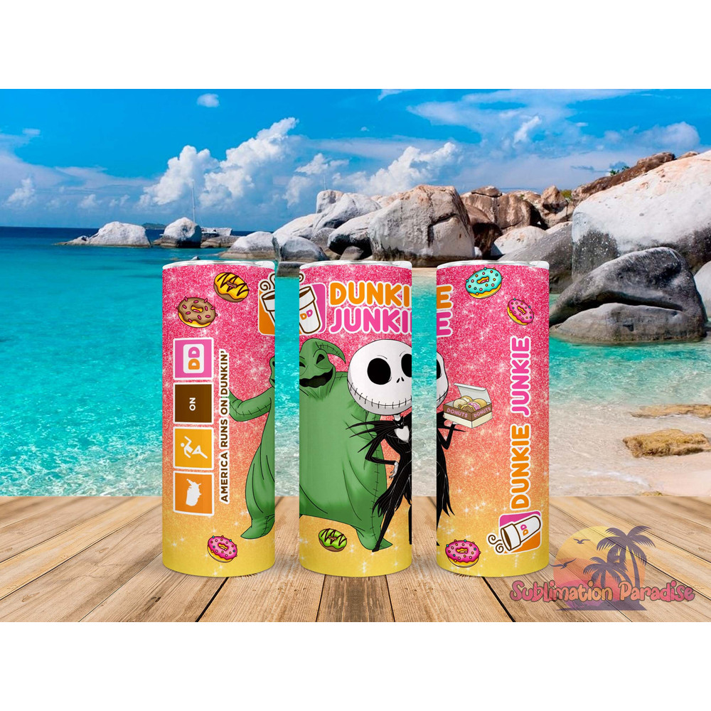 Dunkie Junkie Skellington Coffee Tumbler,Dunkie Junkie Skellington Coffee Skinny Tumbler,Awareness Tumbler.png