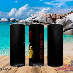 evil clown tumbler,evil clown skinny tumbler,awareness tumbler