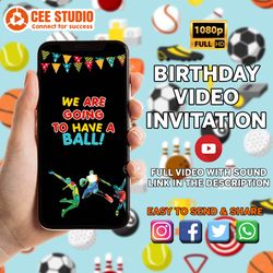 Sports Animated invitation|Sports video invitation|Sports birthday video invitation with picture| animated invitation