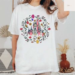 floral disney shirt, disney world shirt, magical castle tee, magical kingdom disney shirt, disney shirt