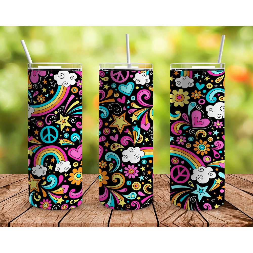 60s Hippie Psychedelic Tumbler, 60s Hippie Psychedelic Skinny Tumbler.png