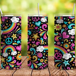 60s hippie psychedelic  tumbler, 60s hippie psychedelic  skinny tumbler