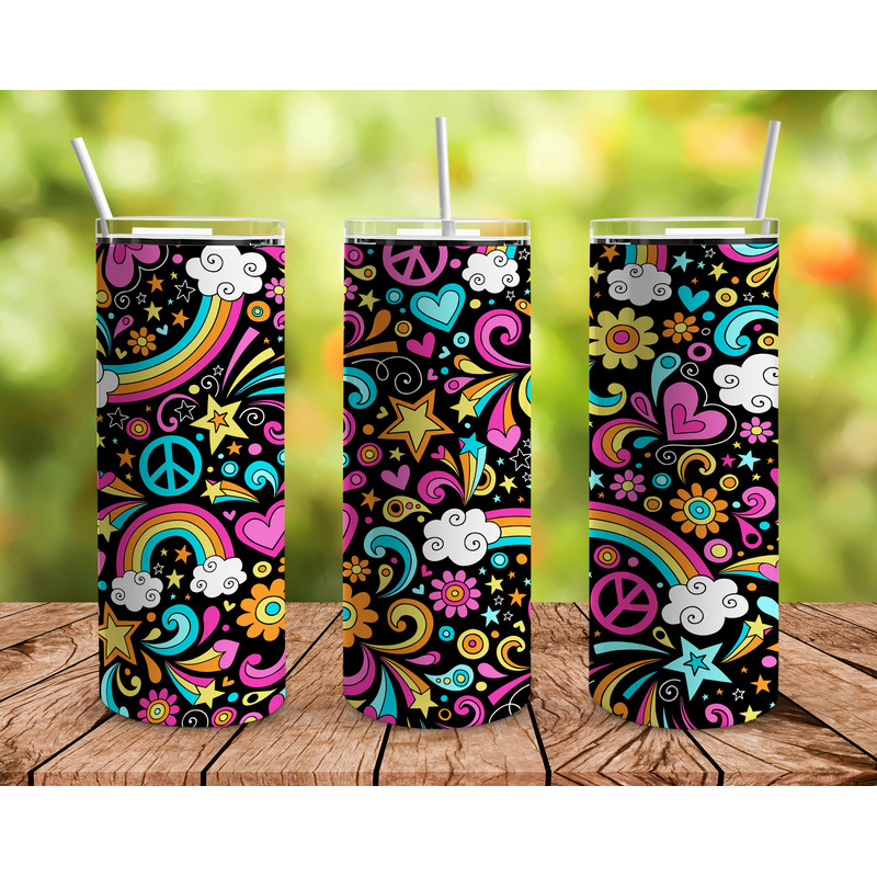 60s Hippie Psychedelic Tumbler, 60s Hippie Psychedelic Skinny Tumbler.png