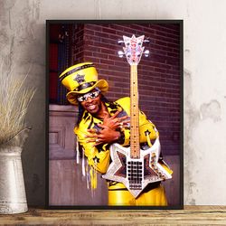 bootsy collins poster, funky fusion poster, music poster, punk music poster, guitarist poster, singer poster, wall art