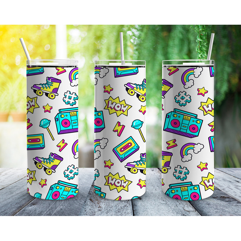 90s Blue Retro Pop t Tumbler Wrap Seamless Design PNG.jpg.png