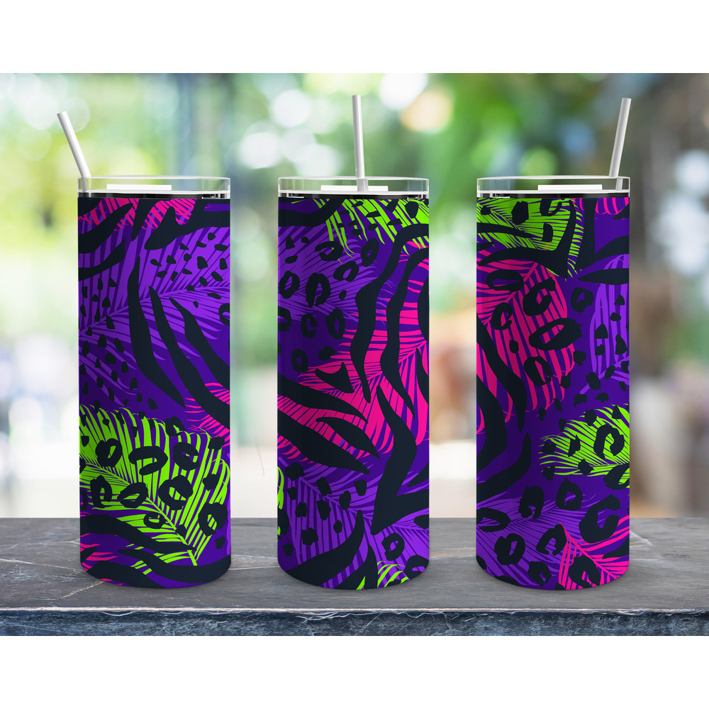 90s Retro Botanicalr Tumbler, 90s Retro Botanicalr Skinny Tumbler.png