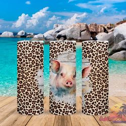 pig leopard print tumbler,pig leopard print skinny tumbler,awareness tumbler
