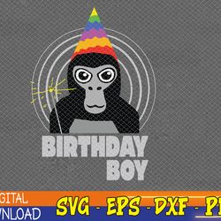 gorilla tag birthday boy vr gamer for kids teen svg, eps, png, dxf, digital download