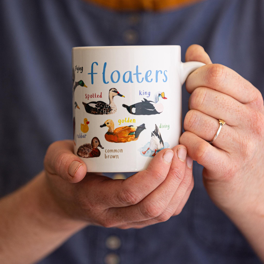 Set of 4 Ceramic Bird Pun Mugs - Floaters Honkers Hooters Shags - 3.jpg