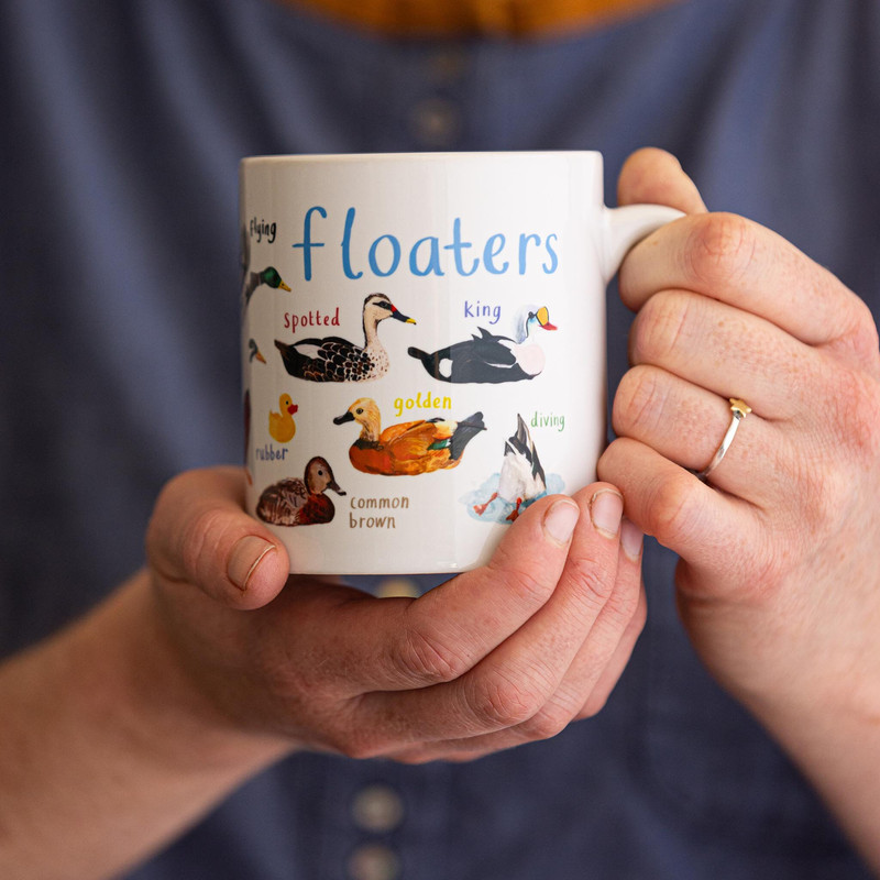 Set of 4 Ceramic Bird Pun Mugs - Floaters Honkers Hooters Shags - 3.jpg