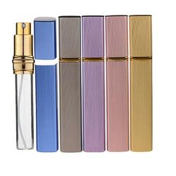 5ps 12ml mini refillable travel portable perfume atomizer bottle spray pump case