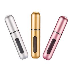 3Pcs 5ml Mini Refillable Travel Portable Perfume Atomizer Bottle Spray Pump Case