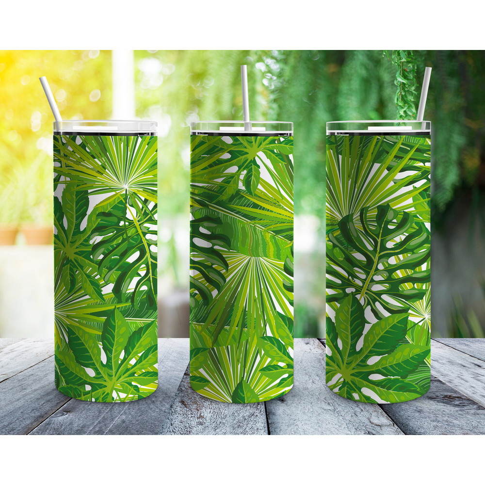 Botanical Leaves Naturer Tumbler, Botanical Leaves Naturer Skinny Tumbler.png