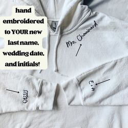 Custom Hand Embroidered Bride Sweatshirt for Bachelorette Party, Wedding