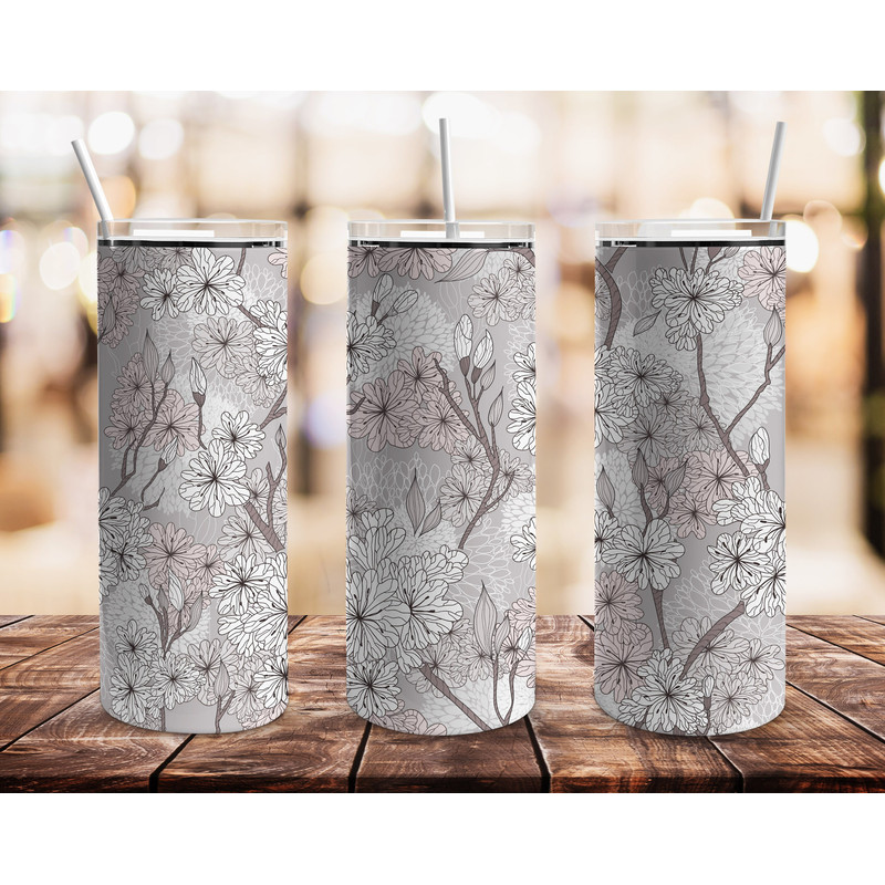 Chinese Floral Artr Tumbler, Chinese Floral Artr Skinny Tumbler.png
